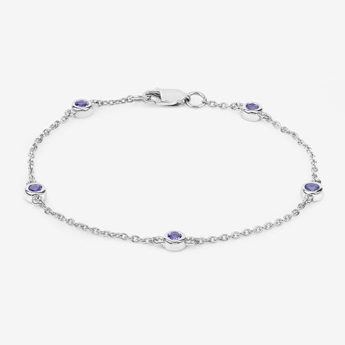 0.50 Carat Genuine Tanzanite .925 Sterling Silver Bracelet Bids.com