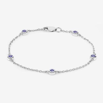0.50 Carat Genuine Tanzanite .925 Sterling Silver Bracelet Bids.com