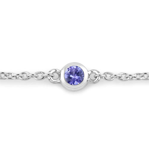 0.50 Carat Genuine Tanzanite .925 Sterling Silver Bracelet Bids.com