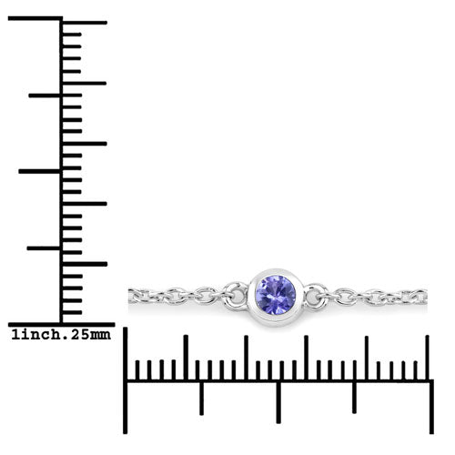 0.50 Carat Genuine Tanzanite .925 Sterling Silver Bracelet Bids.com