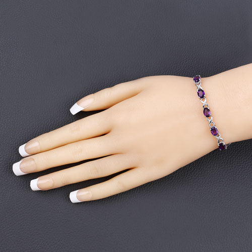 4.00 Carat Genuine Amethyst .925 Sterling Silver Bracelet Bids.com