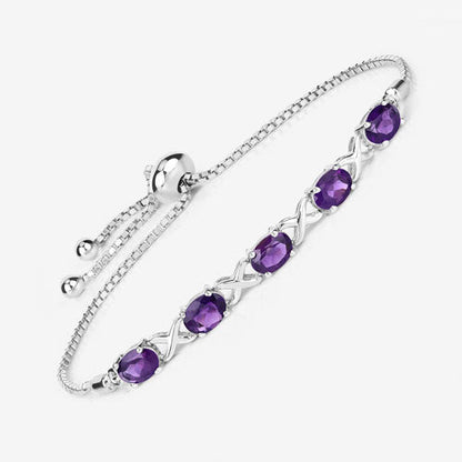 4.00 Carat Genuine Amethyst .925 Sterling Silver Bracelet Bids.com