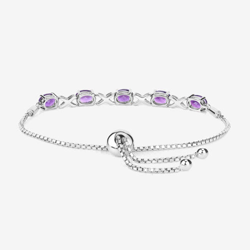 4.00 Carat Genuine Amethyst .925 Sterling Silver Bracelet Bids.com