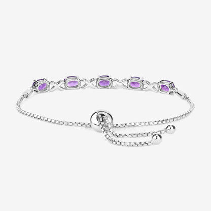 4.00 Carat Genuine Amethyst .925 Sterling Silver Bracelet Bids.com