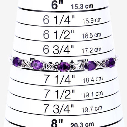 4.00 Carat Genuine Amethyst .925 Sterling Silver Bracelet Bids.com