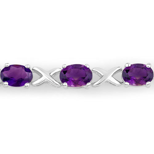 4.00 Carat Genuine Amethyst .925 Sterling Silver Bracelet Bids.com