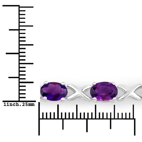 4.00 Carat Genuine Amethyst .925 Sterling Silver Bracelet Bids.com