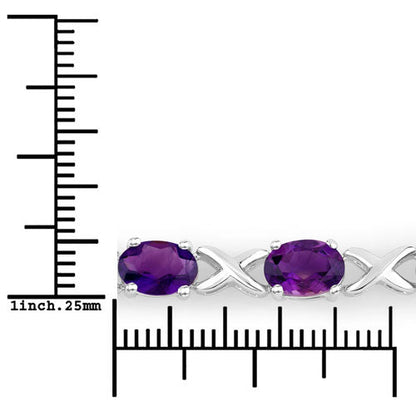 4.00 Carat Genuine Amethyst .925 Sterling Silver Bracelet Bids.com