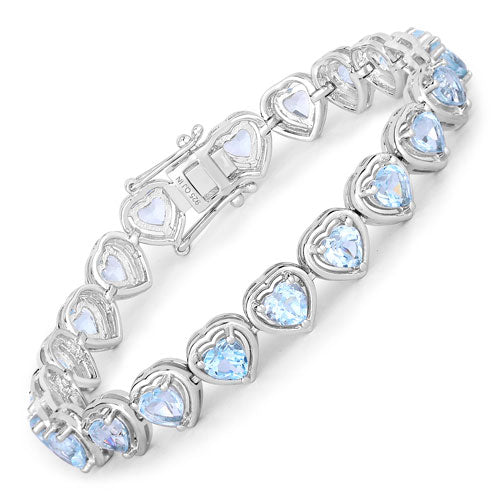 10.50 Carat Genuine Blue Topaz .925 Sterling Silver Bracelet Bids.com