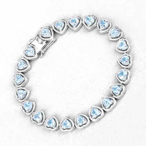 10.50 Carat Genuine Blue Topaz .925 Sterling Silver Bracelet Bids.com