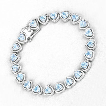 10.50 Carat Genuine Blue Topaz .925 Sterling Silver Bracelet Bids.com
