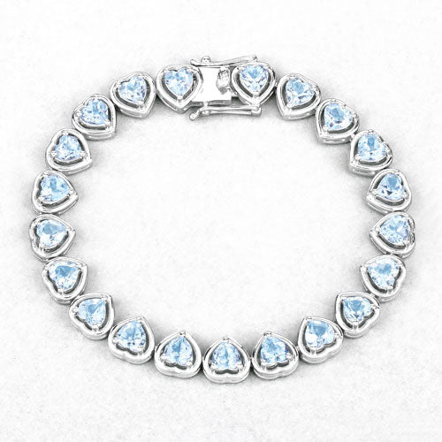 10.50 Carat Genuine Blue Topaz .925 Sterling Silver Bracelet Bids.com
