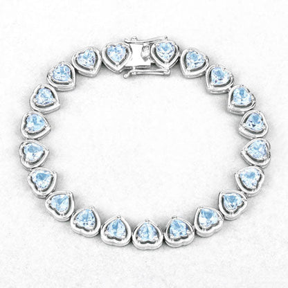 10.50 Carat Genuine Blue Topaz .925 Sterling Silver Bracelet Bids.com