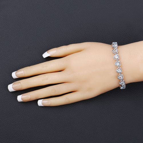 10.50 Carat Genuine Blue Topaz .925 Sterling Silver Bracelet Bids.com