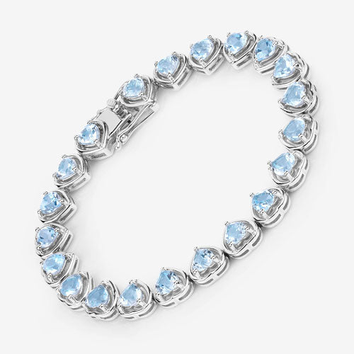 10.50 Carat Genuine Blue Topaz .925 Sterling Silver Bracelet Bids.com