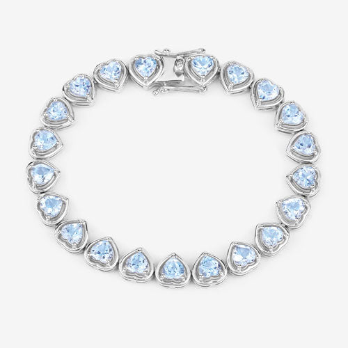 10.50 Carat Genuine Blue Topaz .925 Sterling Silver Bracelet Bids.com