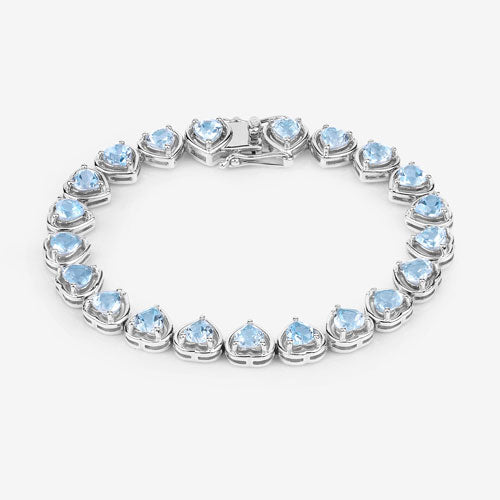 10.50 Carat Genuine Blue Topaz .925 Sterling Silver Bracelet Bids.com