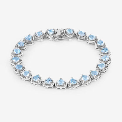 10.50 Carat Genuine Blue Topaz .925 Sterling Silver Bracelet Bids.com