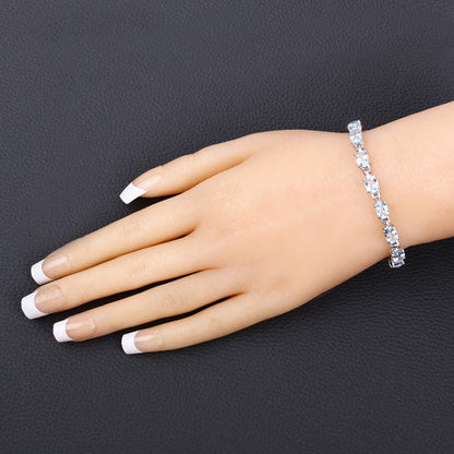 7.60 Carat Genuine Blue Topaz .925 Sterling Silver Bracelet Bids.com