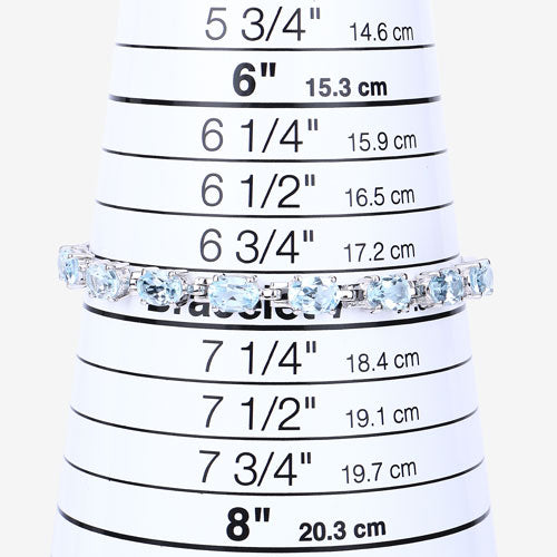 7.60 Carat Genuine Blue Topaz .925 Sterling Silver Bracelet Bids.com