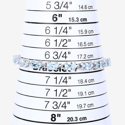 7.60 Carat Genuine Blue Topaz .925 Sterling Silver Bracelet Bids.com