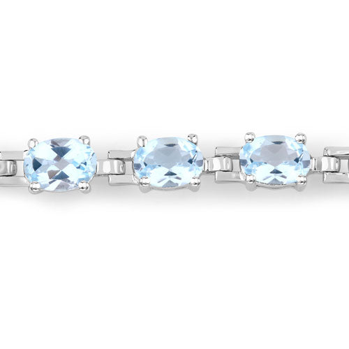 7.60 Carat Genuine Blue Topaz .925 Sterling Silver Bracelet Bids.com