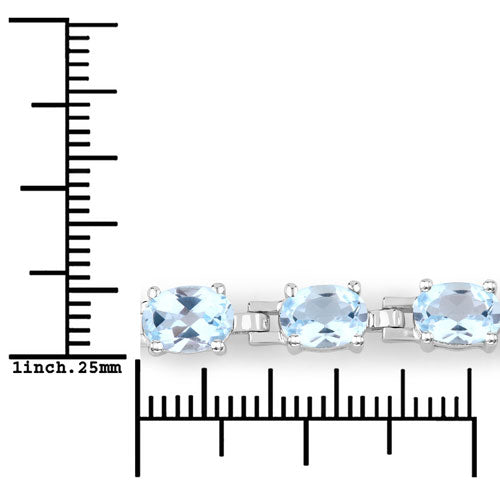 7.60 Carat Genuine Blue Topaz .925 Sterling Silver Bracelet Bids.com
