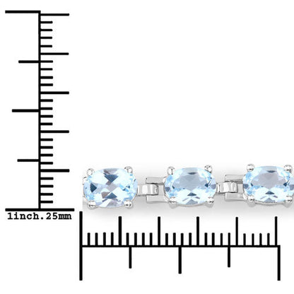7.60 Carat Genuine Blue Topaz .925 Sterling Silver Bracelet Bids.com