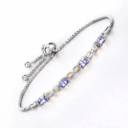 1.81 Carat Genuine Tanzanite and White Topaz .925 Sterling Silver Bracelet Bids.com