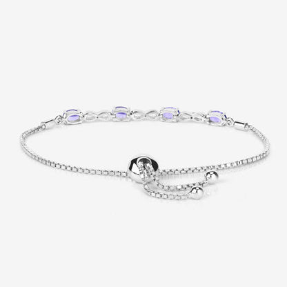 1.81 Carat Genuine Tanzanite and White Topaz .925 Sterling Silver Bracelet Bids.com