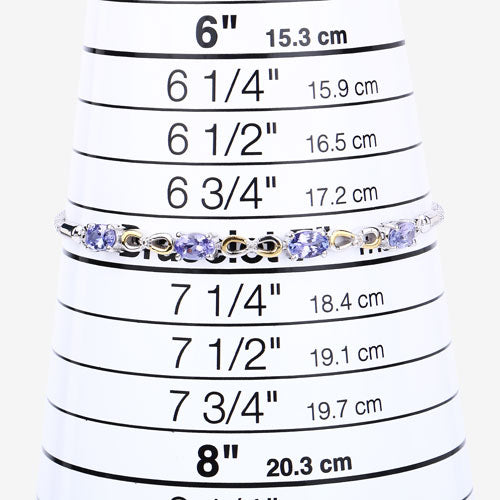 1.81 Carat Genuine Tanzanite and White Topaz .925 Sterling Silver Bracelet Bids.com