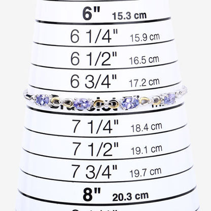 1.81 Carat Genuine Tanzanite and White Topaz .925 Sterling Silver Bracelet Bids.com
