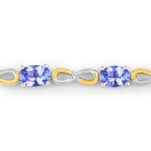 1.81 Carat Genuine Tanzanite and White Topaz .925 Sterling Silver Bracelet Bids.com