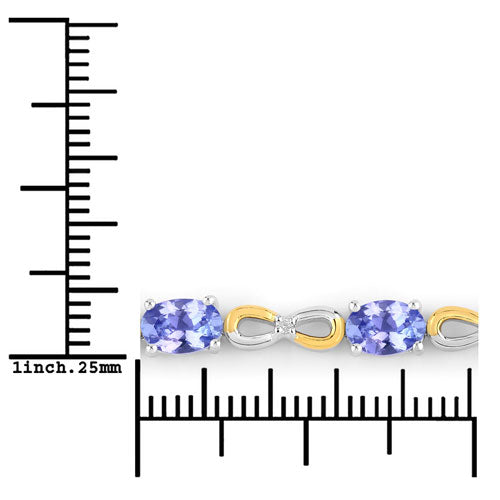 1.81 Carat Genuine Tanzanite and White Topaz .925 Sterling Silver Bracelet Bids.com