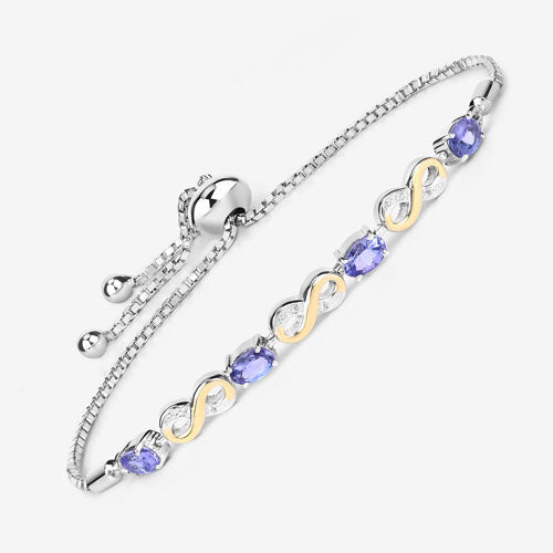 1.79 Carat Genuine Tanzanite and White Topaz .925 Sterling Silver Bracelet Bids.com