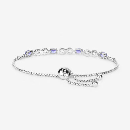 1.79 Carat Genuine Tanzanite and White Topaz .925 Sterling Silver Bracelet Bids.com