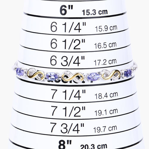 1.79 Carat Genuine Tanzanite and White Topaz .925 Sterling Silver Bracelet Bids.com