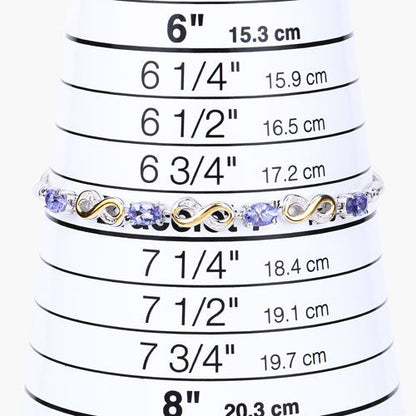 1.79 Carat Genuine Tanzanite and White Topaz .925 Sterling Silver Bracelet Bids.com