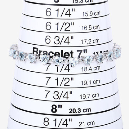 7.71 Carat Genuine Aquamarine and White Diamond .925 Sterling Silver Bracelet Bids.com