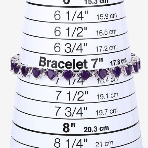 10.01 Carat Genuine Amethyst and White Diamond .925 Sterling Silver Bracelet Bids.com