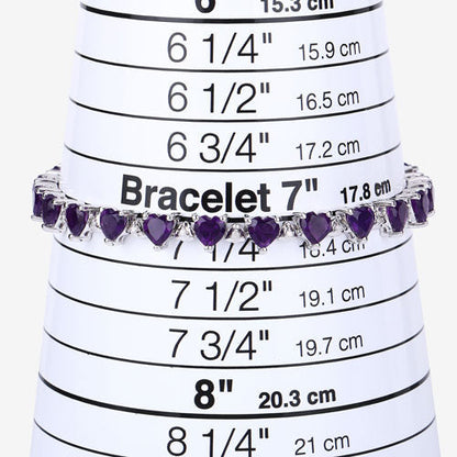 10.01 Carat Genuine Amethyst and White Diamond .925 Sterling Silver Bracelet Bids.com