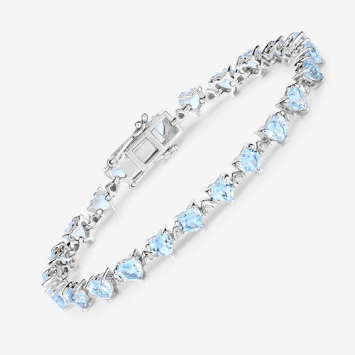 11.62 Carat Genuine Blue Topaz and White Diamond .925 Sterling Silver Bracelet Bids.com
