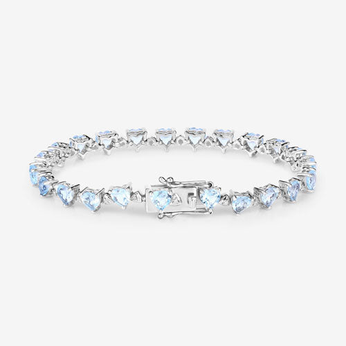 11.62 Carat Genuine Blue Topaz and White Diamond .925 Sterling Silver Bracelet Bids.com