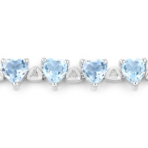 11.62 Carat Genuine Blue Topaz and White Diamond .925 Sterling Silver Bracelet Bids.com