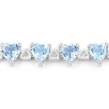 11.62 Carat Genuine Blue Topaz and White Diamond .925 Sterling Silver Bracelet Bids.com
