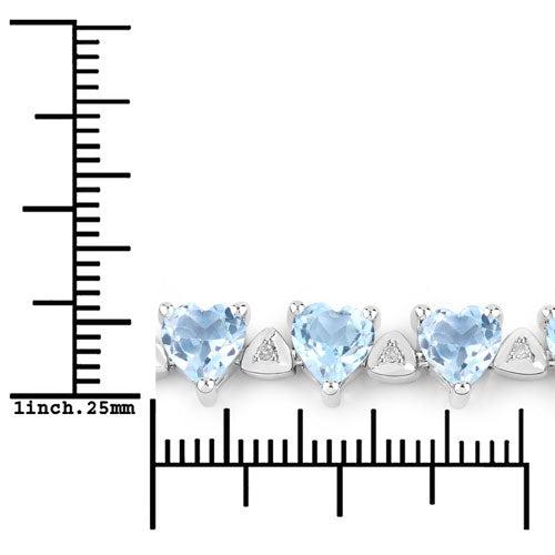 11.62 Carat Genuine Blue Topaz and White Diamond .925 Sterling Silver Bracelet Bids.com