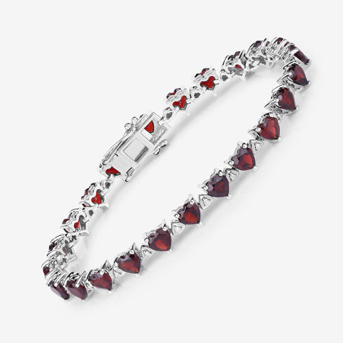 11.62 Carat Genuine Garnet and White Diamond .925 Sterling Silver Bracelet Bids.com