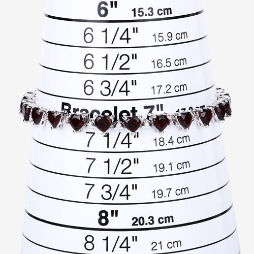 11.62 Carat Genuine Garnet and White Diamond .925 Sterling Silver Bracelet Bids.com