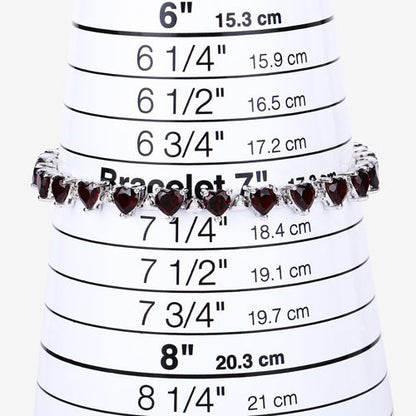11.62 Carat Genuine Garnet and White Diamond .925 Sterling Silver Bracelet Bids.com