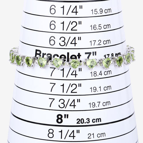 10.24 Carat Genuine Peridot and White Diamond .925 Sterling Silver Bracelet Bids.com